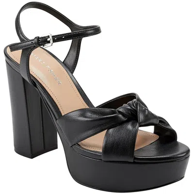 Marc Fisher Womens Faux Leather Ankle Strap Platform Sandals