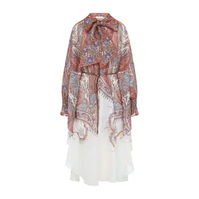 Zimmermann Womens Rhiannon Floral Woven Midi Dress Cream Paisley