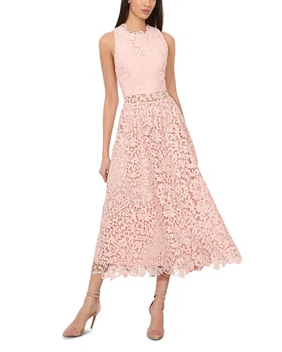 Alice And Olivia Babette Lace Midi Dress In Pink
