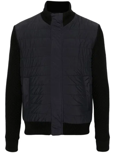 Herno Men Nylon And Wool Bomber Jacket
