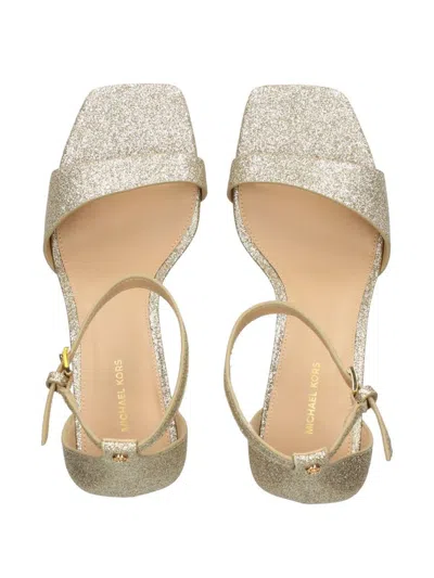 Michael Kors Glitter-embellished Sandals In Neutral