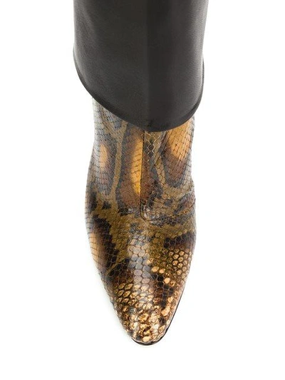 Shop Pollini Snakeskin Effect Boots In Black