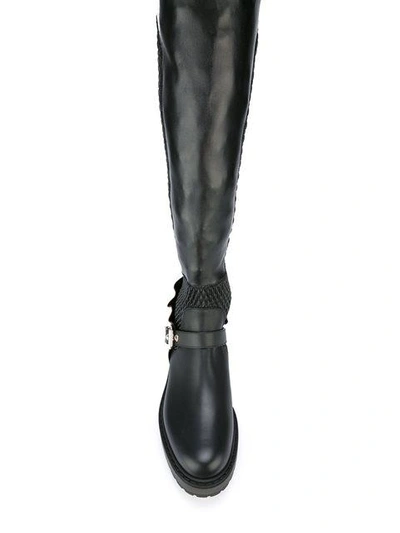 Shop Fendi Smocked Thigh High Boots