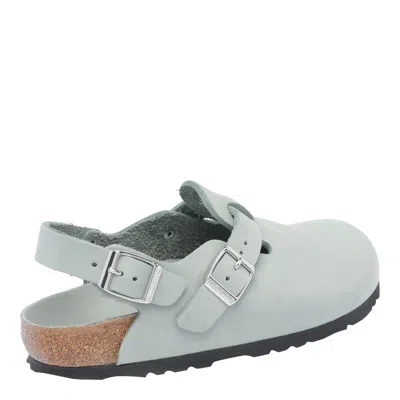 Birkenstock 'tokio' Light Blue Mules With Buckles On The Front And Back