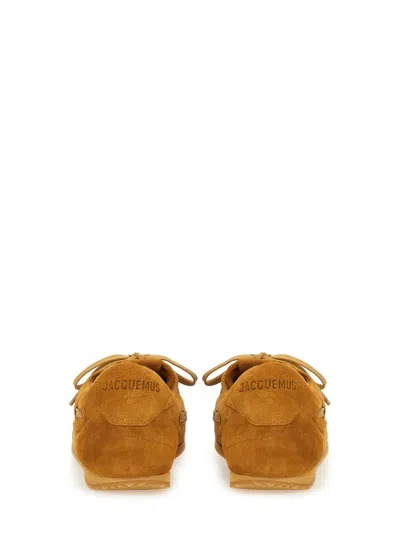 Jacquemus 'les Batto' Brown Loafers With Crocodile Effect And Logo Imprinted On The Heel