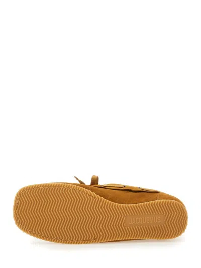 Jacquemus 'les Batto' Brown Loafers With Crocodile Effect And Logo Imprinted On The Heel