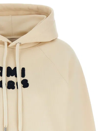 Ami Alexandre Mattiussi Ami Paris Logo Cotton Hoodie In Neutral