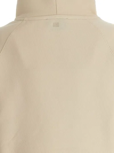 Ami Alexandre Mattiussi Ami Paris Logo Cotton Hoodie In Neutral