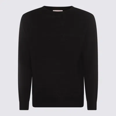 Valentino Garavani Man Sweater Black Size L Virgin Wool In Black