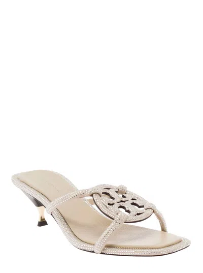 Tory Burch Pave Geo Bombe Miller Low Heel Sandal Shoes