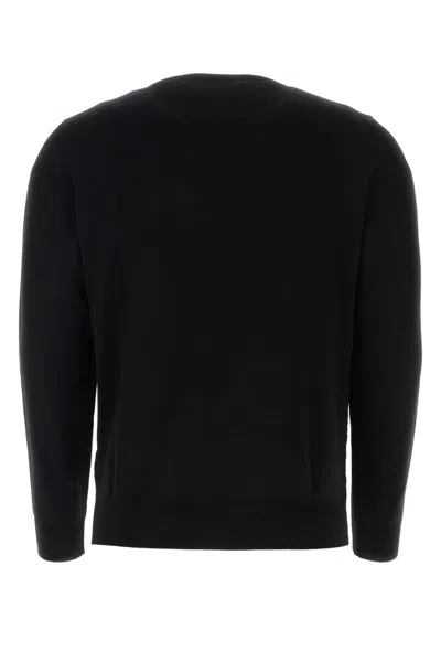 Valentino Garavani Man Sweater Black Size L Virgin Wool In Black