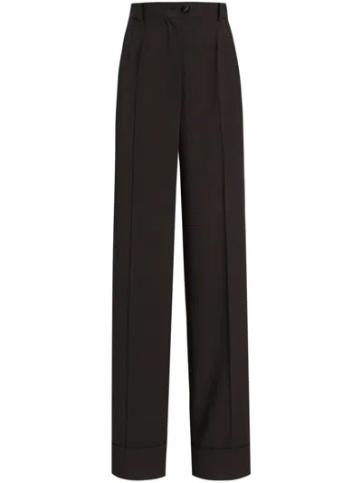 Dolce & Gabbana High-waisted Wide-leg Trousers In Black