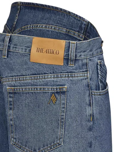 Attico Ben Long Denim Boyfriend Jeans In Blue