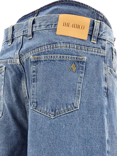 Attico Ben Long Denim Boyfriend Jeans In Blue