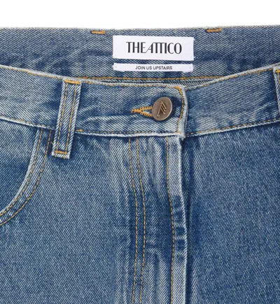 Attico Ben Long Denim Boyfriend Jeans In Blue