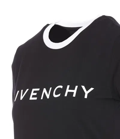Givenchy Black Crewneck T-shirt With Logo Lettering On The Front And 4g Logo On The Rear In Cotton S