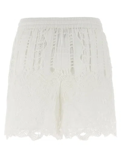 Pinko White Lace Design Serenata Rap Shorts