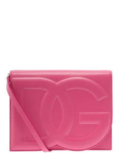 Dolce & Gabbana Pink Embossed Crossbody Bag Woman