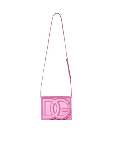 Dolce & Gabbana Pink Embossed Crossbody Bag Woman