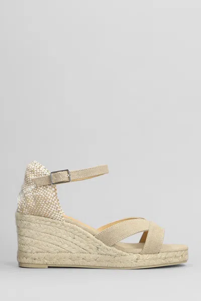 Castaã±er Bruna-8ed-002 Wedges In Beige Canvas