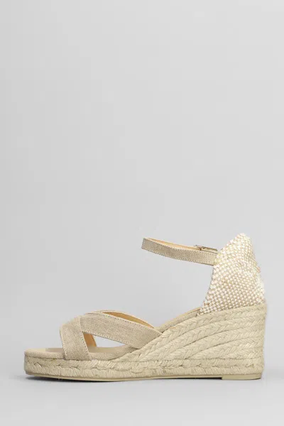 Castaã±er Bruna-8ed-002 Wedges In Beige Canvas