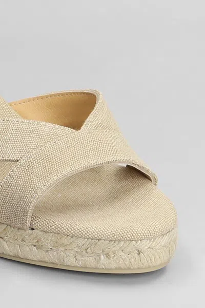 Castaã±er Bruna-8ed-002 Wedges In Beige Canvas