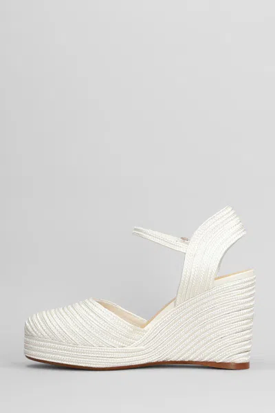 Castaã±er 'carolyn' White Wedges With Strap