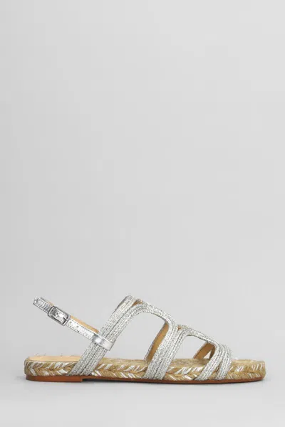 Castaã±er Pitra-266 Flats In Silver Fabric