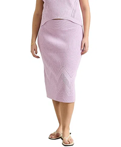 Hatch Collection The Delphine Maternity Cotton Pointelle Skirt