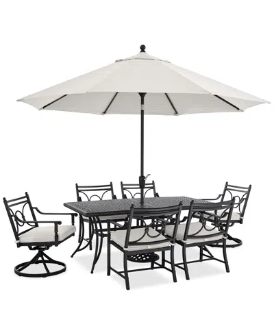 Agio Wythburn Outdoor Dining 7pc Set (72x38" Table & 6 Scroll Dining Chairs)