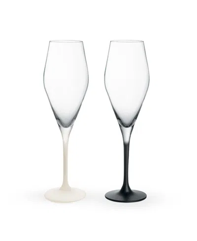 Villeroy & Boch Manufacture Rock Couples Toasting Flutes, Set Of 2