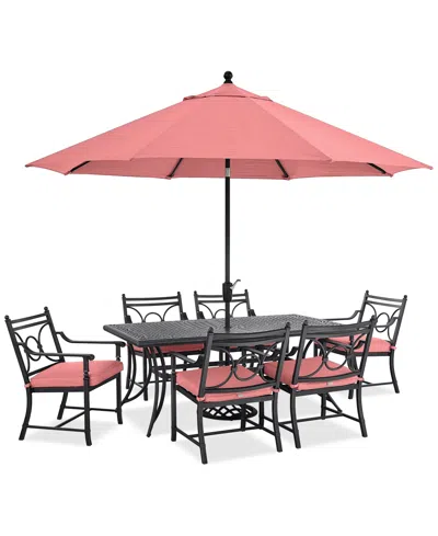 Agio Wythburn Outdoor Dining 7pc Set (72x38" Table & 6 Scroll Dining Chairs)