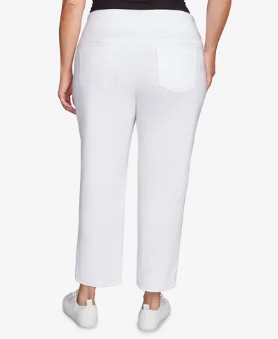 Ruby Rd. Plus Size Embroidered Ankle Pant In White