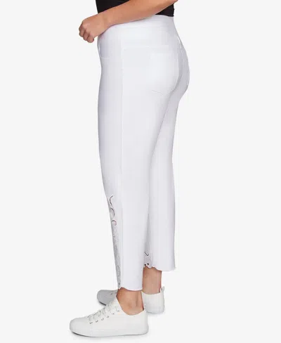 Ruby Rd. Plus Size Embroidered Ankle Pant In White