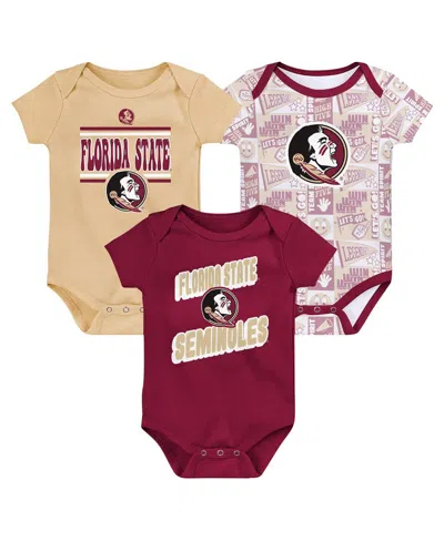 Outerstuff Newborn Garnet Florida State Seminoles Sunday Comics Bodysuit 3-pack