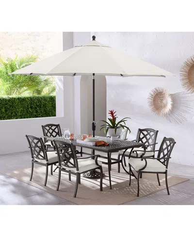 Agio Wythburn Outdoor Dining 7 Pc Set (72"x38" Table & 6 Lattice Dining Chairs)