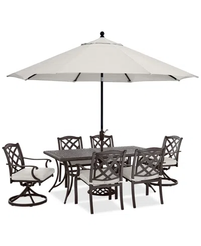 Agio Wythburn Outdoor Dining 7 Pc Set (72"x38" Table & 6 Lattice Dining Chairs)