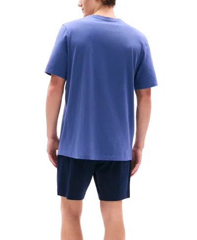 Tommy Hilfiger Men's Sueded Jersey "t" Logo T-shirt In Blue