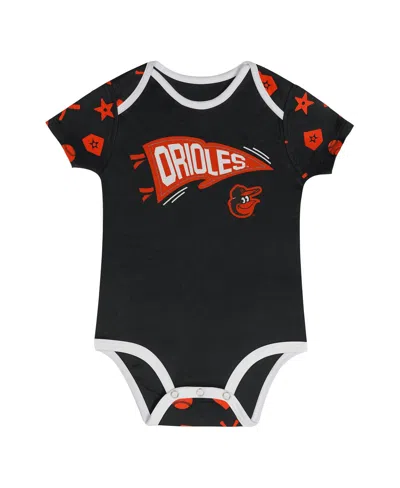 Outerstuff Infant 2-piece Black Baltimore Orioles On Deck Diaper Cover Set