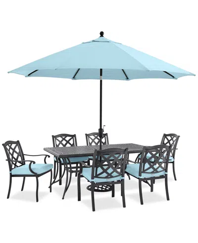 Agio Wythburn Outdoor Dining 7 Pc Set (72"x38" Table & 6 Lattice Dining Chairs)
