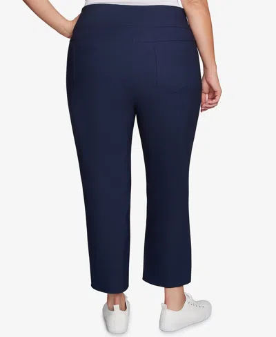 Ruby Rd. Plus Size Embroidered Ankle Pant In Blue