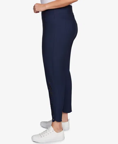 Ruby Rd. Plus Size Embroidered Ankle Pant In Blue