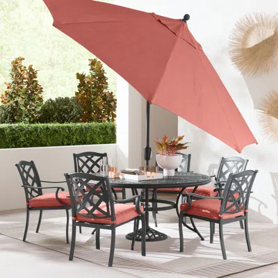 Agio Wythburn Outdoor Dining 7pc Set (60" Round Table & 6 Lattice Dining Chairs)
