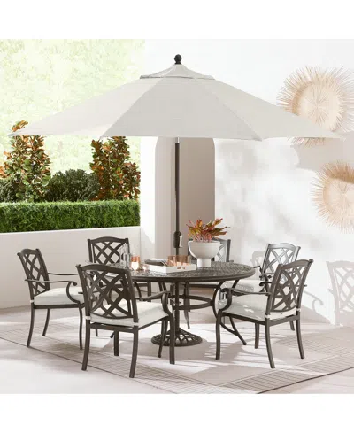 Agio Wythburn Outdoor Dining 7pc Set (60" Round Table & 6 Lattice Dining Chairs)