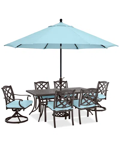 Agio Wythburn Outdoor Dining 7 Pc Set (72"x38" Table & 6 Lattice Dining Chairs)