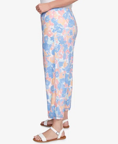 Ruby Rd. Plus Size Floral Print Soft Capri Pants In Blue
