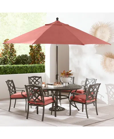 Agio Wythburn Outdoor Dining 7pc Set (60" Round Table & 6 Lattice Dining Chairs)