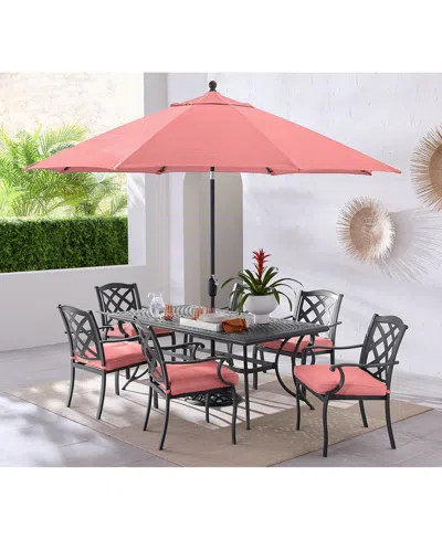 Agio Wythburn Outdoor Dining 7 Pc Set (72"x38" Table & 6 Lattice Dining Chairs)