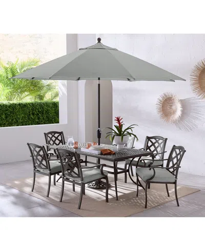 Agio Wythburn Outdoor Dining 7 Pc Set (72"x38" Table & 6 Lattice Dining Chairs)