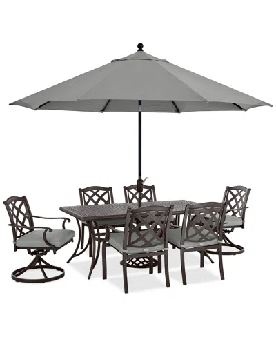Agio Wythburn Outdoor Dining 7 Pc Set (72"x38" Table & 6 Lattice Dining Chairs)